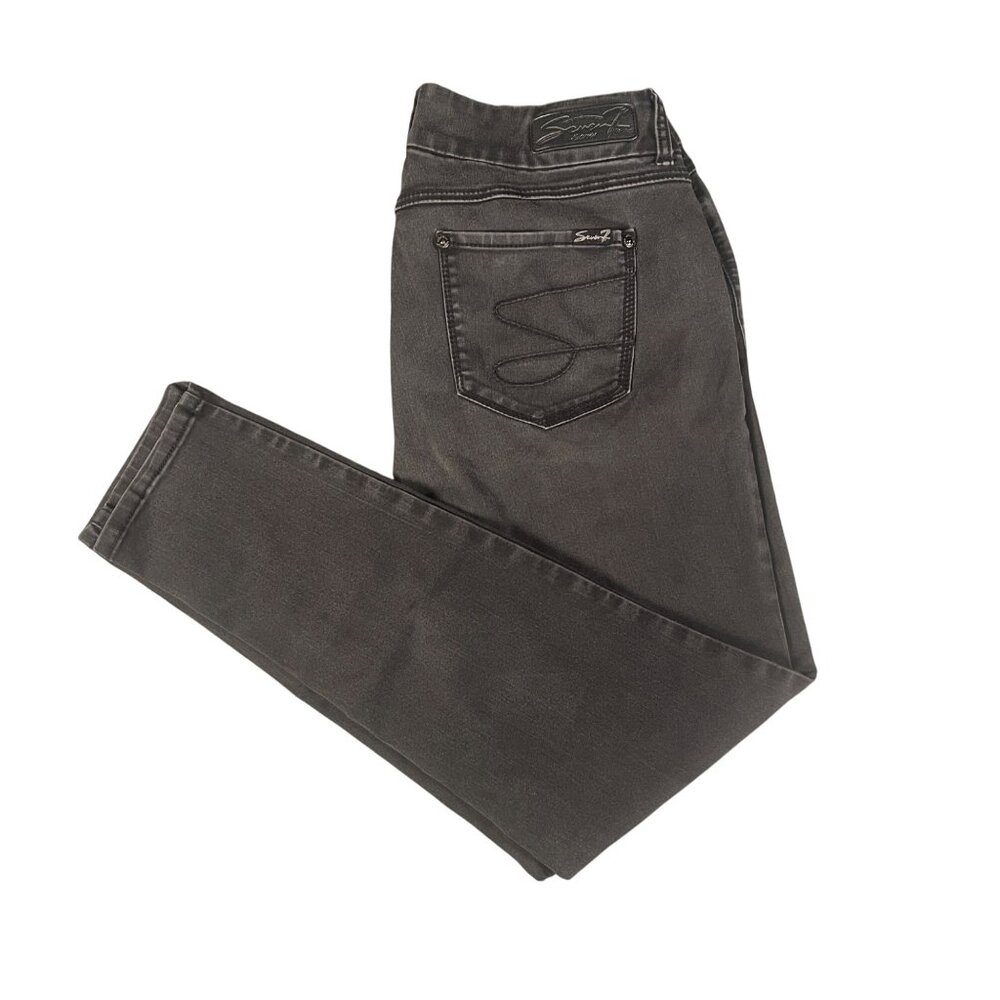 Seven7 Jeans Womens Skinny Fit Size 16 Slimming Denim Black Stretchy